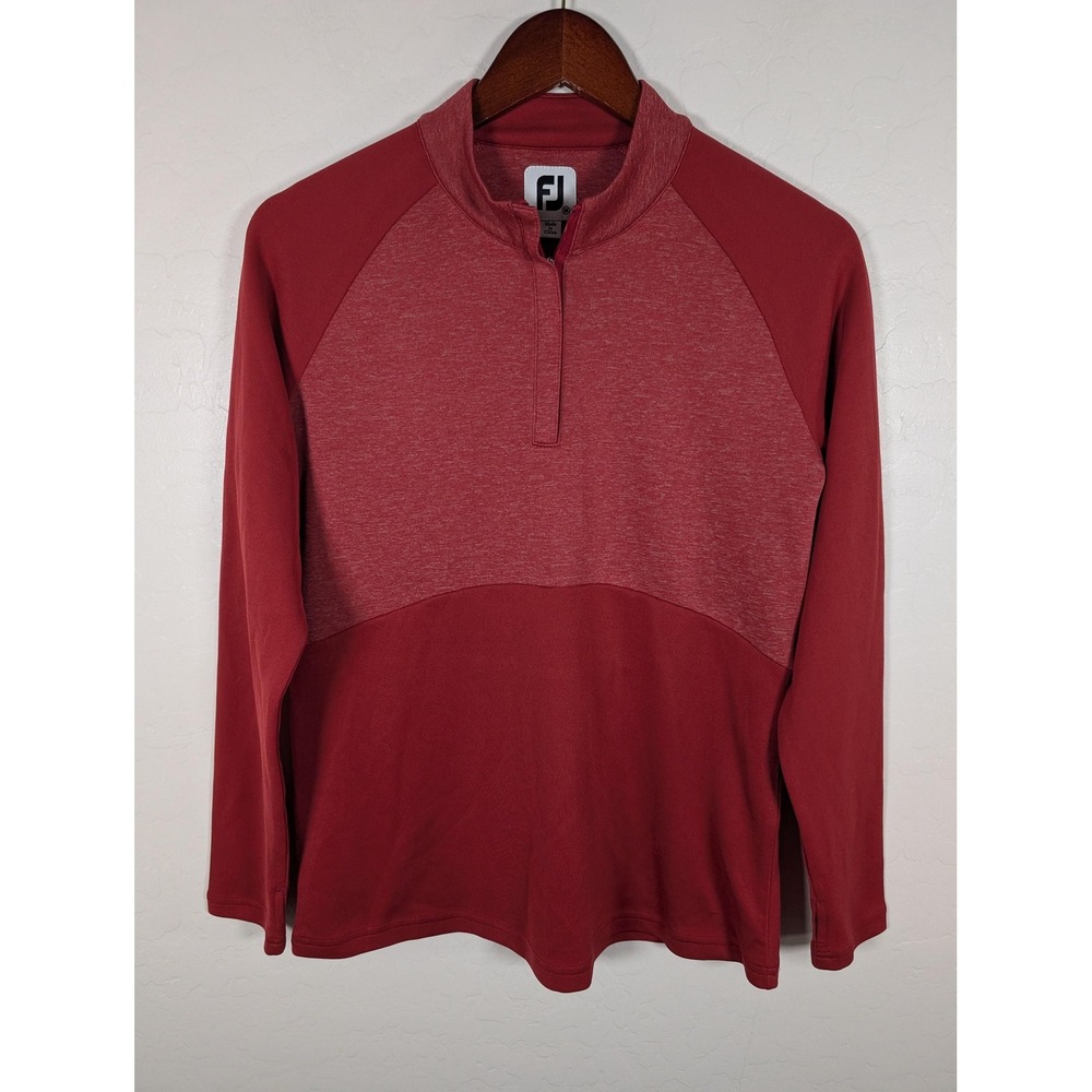 FootJoy 1/4 Zip Pullover Golf Shirt Womens Medium Long Sleeve Polyester Golf Top